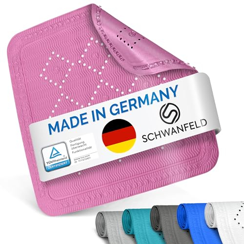 Schwanfeld® [55 x 55cm] Duschmatte rutschfest [EXTRA SICHER] - inkl. extra starken Saugnäpfen - Duschmatte BPA frei - Antirutschmatte dusche (Made in Germany) - sichere Duscheinlage rutschfest
