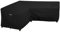 Dokon Housse Salon de Jardin en L Imperméable, Tissu Oxford 420D, Coupe-Vent, Anti-UV Housse de Protection Canapé Extérieur en Forme de L avec Grilles D'aération (215x215x87x80cm) - Noir