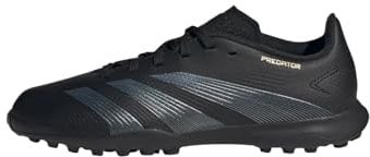 adidas Predator League J Football Boots Turf, Core Black/Carbon/Gold Metallic, 4.5 UK