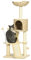 PawHut Arbre à Chat avec griffoir, Arbre à Grimper pour Chat, Hauteur 116 cm, Niche, Panier, Plateformes, Pompons, Tour de Jeux pour Chat, en Peluche et Jacinthe d'eau, Beige