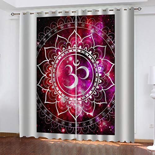 Blickdichte Vorhänge Mit Motiv 3D Rosa Sternblume Kinder Gardinen Blickdicht Ösen Gardine Thermo 264x214 cm Schlafzimmer Kinderzimmer Vorhänge Dekoratives Muster, Verdunklungsvorhänge