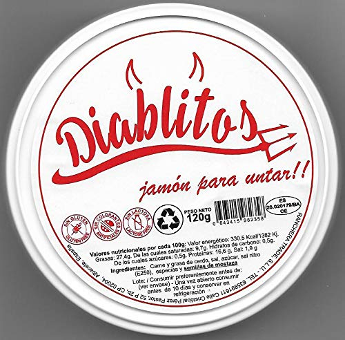DIABLICHOS. DIABLITOS. Jamón endiablado para untar. Lata 120 gr