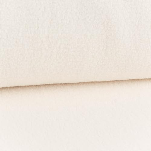 Boucle Stoff Teddystoff Kunstfell Teddy Fur uni ecru 1,5m Breite