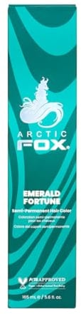 ARCTIC FOX 100% Vegan & Cruelty Free Vibrant Semi Permanent Hair Colour Dye - Emerald Fortune 165 ml e