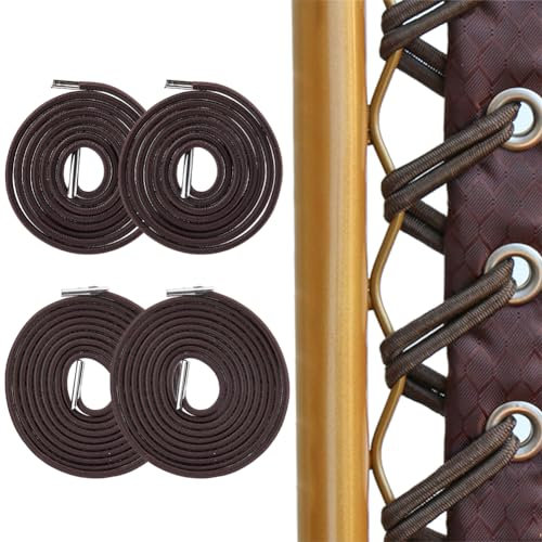 GORGECRAFT 4-Teiliges Kokosnussbraunes Schwerkraftstuhl-Ersatzkabel Elastisches Stretch-Rundstuhl-Reparaturkabel-Werkzeugset Für Schwerelosigkeitsstühle Sonnenliegen Gartenstühle Liegestühle Freien