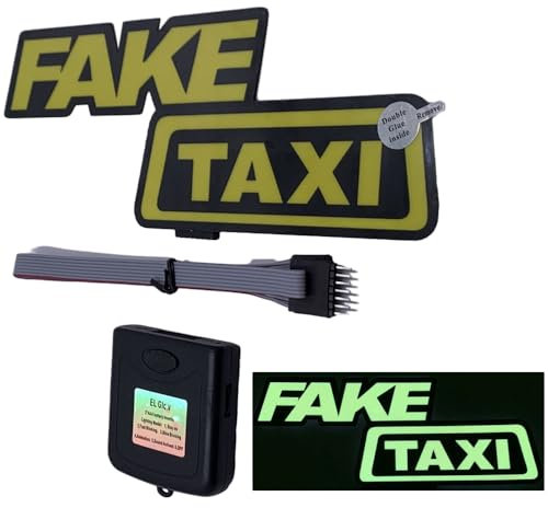 BaronHong Autoaufkleber-Leuchtschild, beleuchtete Autoaufkleber mit 5 Modi und Steuereinheit, leuchtender Autoaufkleber für LKWs und SUVs (FAKE-TAXI, M)
