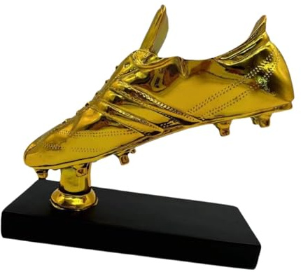 Sharplace Fußballtrophäe Skulptur Sammlerstück Schuh Handwerk Figur Harz Trophäe für Wohnzimmer Home Decor Schrank Eingang, Schwarzer Sockel