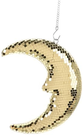 RORPOIR Disco Moon Outdoor Decorations Home Decoration Room Hanging Decor Disco Ball Decor Disco Ball Room Decor Hanging Moon Decor Disco Ball Classroom Decor Moon Disco Ball Glass Golden