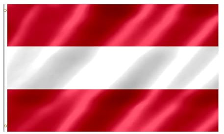 Österreich Flagge 90x150 cm Österreichisch Fahne mit Messing-Ösen für Sportveranstaltungen, Partys, Paraden Draußen Deko