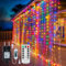 GCMacau 1200mAh Solar Lichterkette Außen, 6X3M 600 LED Lichtvorhang, Mit 8 Modi & Timer und Speicher Wasserdicht LED Lichterkette Vorhang Außen/Innen für Zimmer, Party, Balkon Deko