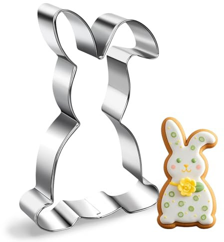 JIAWWAN Ausstecher Ostern, Ausstechform Ostern, Keksausstecher Ostern Set, Osterhasen Ausstechform, Ausstecher Hase, Plätzchen Edelstahl Ostern, Ausstechförmchen Ostern Kinder für Backen (1 Stück)