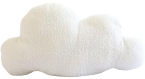champracer Kissen Wolke, Plüsch Wolkenkissen, Weiche Wolkenform Sofakissen, Wolken Kuscheltier, Flauschige Kissen Kinder, Hause Dekoration Schlafzimmer Decor Kissen (Weiß,25 * 13 cm)