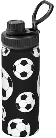 Botella de agua de acero inoxidable con aislamiento de doble pared para exteriores, color negro