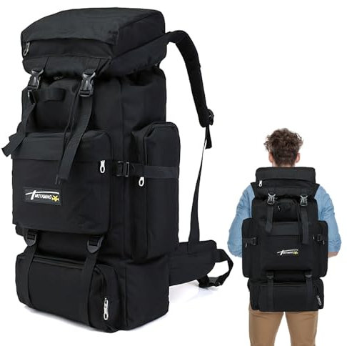 Gkstly 70L Wanderrucksack, Großer Trekkingrucksack Campingrucksack Wasserfestes Wandern Rucksack für Männer Frauen Komfortabler Dauerhaft Tagespack Rucksack für Trekking, Bergsteigen, Outdoor