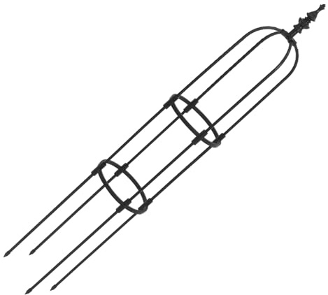 Obelisk Rankgitter für Kletterpflanzen 8mm Schwarz 1 Stück | Edelstahl und Pp, Sichere Basis mit Kappenpfosten, für Terrasse und Patio