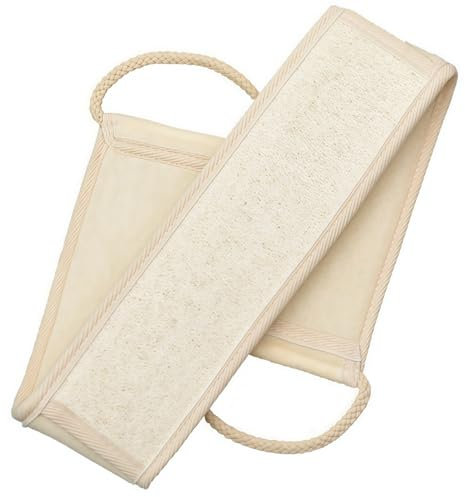Heanvmyss Loofah Sangle Lave Dos,Épurateur de Dos,Éponge à Récurer Le Dos Loofah,Loofah Sangle de Bain,Épurateur pour Retire les Peaux Mortes Corps