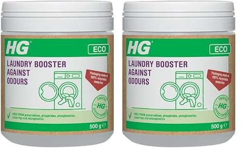 HG ECO Laundry Detergent Booster Against Odours, Laundry Scent Booster for Fresh-Smelling Linens & Clothing, Eco Conscious HG Cleaning Products, Home & Bathroom, Recyclable Bottle - 500g (696050106)