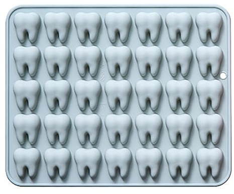 35 Cavity Mini Tooth Silicone Mold, 3D Small Molar Molds Tray for Baking Chocolate Gummy Candy Jello Fondant Dessert Resin Clay Decorating