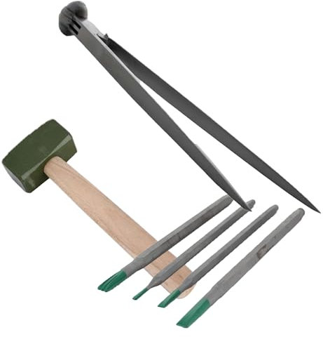 Kit Scultura Marmo con Mazzetta 600 g, Utensili in Widia e Compasso Dritto 30 cm