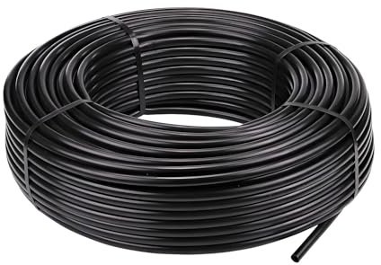 Micro tubo per irrigazione, 20 m tubo a goccia per irrigazione, diametro interno 4 mm/diametro esterno 6 mm, tubo di irrigazione nero, tubo in PVC, per sistema di irrigazione da giardino (20 m)