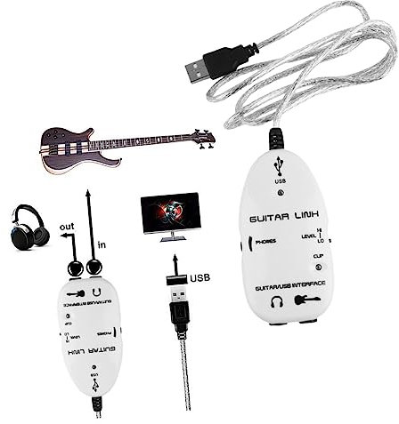 Kisangel 1Pc Audio Cable for Guitar Portable Connection Cable with Plated Shielding Noise Effect for Musicians Compatible with Various Instruments White