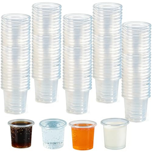 RUIBIFU Shot Glasses Plastic 400 Pieces Shot Cups Plastic 2 cl / 20 ml Shot Glasses Reusable Shot Cups for Party, Festivals or Various Activity Teens