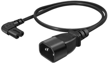 Hoite 90 Degree IEC 320 C14 To C7 Power Cable - Right Angle Female To Male Power Supply Extension Cord - 3 Pin To Figure 8 AC Conversion Cable (0.64M)