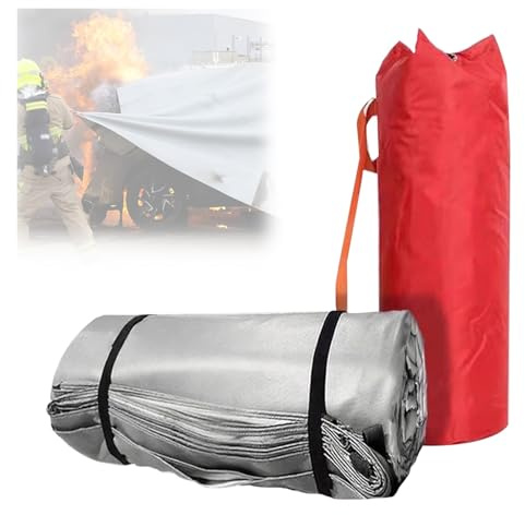Manta ignífuga para vehículos eléctricos, reutilizable, con bolsa de transporte, ideal para garaje, estación de carga, seguridad de almacén