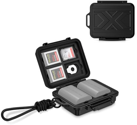 EN-EL15 Portable Camera Battery Memory Card Storage Case Water-resistant | Compact Battery Holder Box for 3 SD 4 CFexpress Type-B/XQD 2 Batteries for Nikon EN-EL15 EN-EL15b EN-EL15c