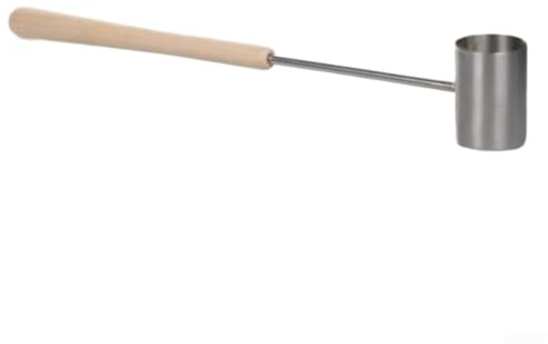 Edelstahl-Saunakelle mit langem Holzgriff, 275 ml Fassungsvermögen, Wasserlöffel für Zuhause oder öffentliches Saunabaden, bequemer Griff für entspannendes Dampfbad