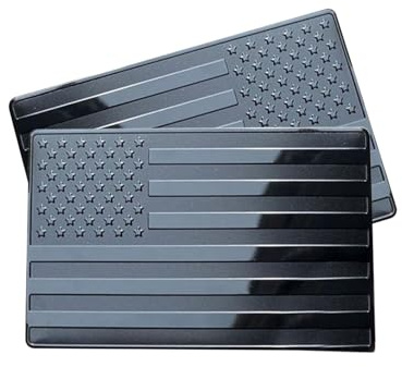 Decalcomania 'emblema della bandiera americana - Adesivo distintivo patriottico da 2 pezzi, design scavato in alluminio metallico opaco | Decorazione durevole della carrozzeria 3D per veicoli