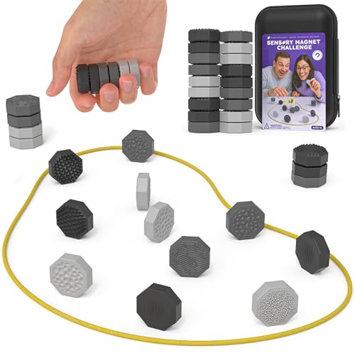 Magnetisches Schachspiel ohne Brett – Klassisches Magnetstein Spiel mit Seilarena & Texturierten Silikonsteinen für Partys, Zuhause & Schule, Komplettset in der Box