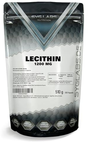 Lecithin Kapseln 1200mg - 300 Kapseln - Sojalecithin - hochdosiert | 1200mg pro Tagesdosierung - Sojalecithin - ohne Gentechnik