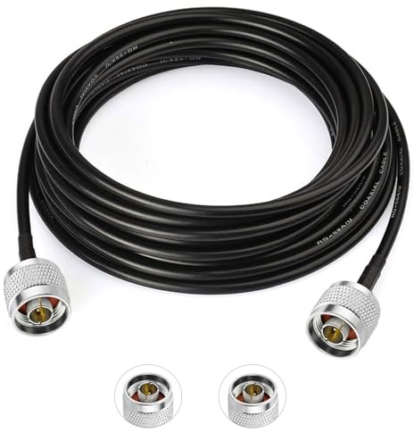 AmiCera N Stecker auf N Stecker Koaxialkabel 2m, RG58 50 Ohm Jumperkabel Doppelt geschirmt, Verlängerung Antennenkabel für 4G 5G LTE Router WLAN Antennen Signalverstärker Amateurfunk