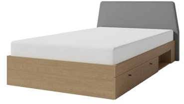 Marmex Meble Alessio 13E Einzelbett 120x200cm mit 2 Schubkästen und Fach, Modern