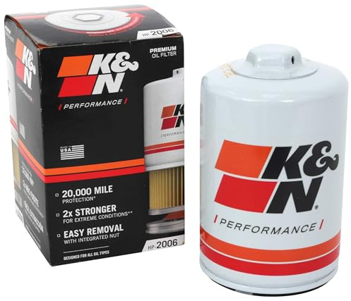 K&N Oil Filter: 20,000 Mile Engine Protection with Wrench Off Nut, HP-2006