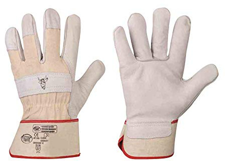 FELDTMANN Handschuh STIERKOPF Gr.12 Rindvolleder, natur, Doppelnaht