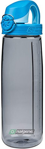 Nalgene Kinder Trinkflasche oTF, Grau/Deckel Blau-Hellblau, 0,7 l