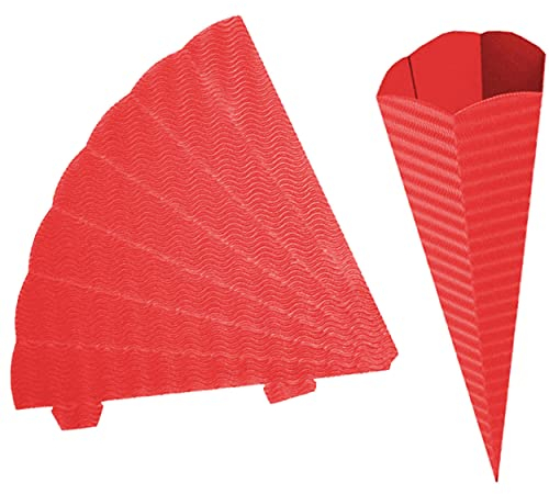 alles-meine.de GmbH Schultüte - Rohling Wellpappe - rot - 33-100 cm - Größe wählbar - mit/ohne Kunststoff Spitze - Zuckertüte zum selber Basteln - 6 eckig - Bemalen und Bekle..