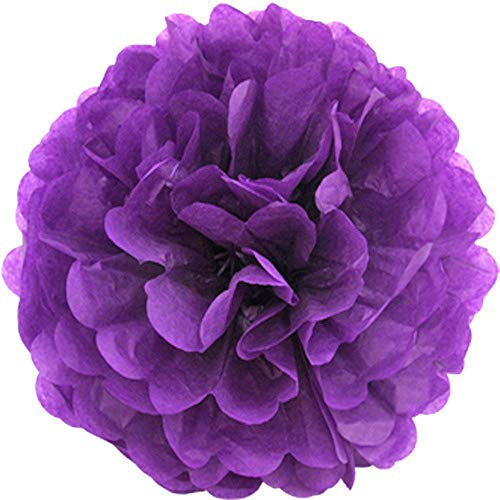 Creativery 1 Papier Pompon 20cm (lila/Purpur 465) // Pompom Bommel Papier Kugel Seidenpapier Pompon Blumen Deko Hängedeko Raumdeko