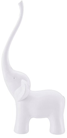 balvi - Elephant Ringhalter in Form eines Elefants, weiß. Dekorativer Ringständer. Glänzende und resi
