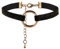 JewelryWe Schmuck Damen Choker Halskette mit O-Ring Anhänger Schwarz Stretch Samt Leder Velvet Gothic Halsband Sexy Kette Verstellbar Handarbeit