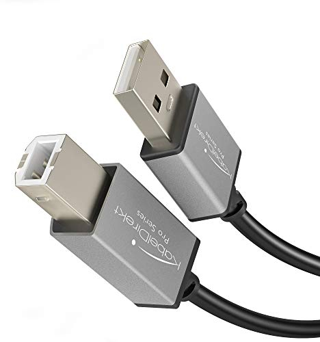 KabelDirekt – USB B 2.0 Kabel – 3m (USB A auf USB B zur Verwendung als Druckerkabel, Scannerkabel oder für Faxgeräte, schwarz/Space Grey) – PRO Series