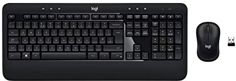 Logitech Advanced Combo Wireless Keyboard and Mouse, QWERTY UK English Layout - Black