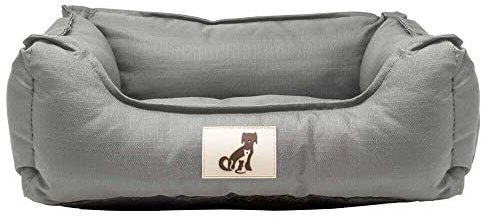 allpetsolutions Waterproof Dog Bed Large - Removable Machine Washable Hardwearing Basket Scratch Proof Oxford Fabric - Water Resistant Comfy Bed for Home or Dog Crate - Grey 90x70x20cm