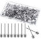 WILLBOND 100 Pack Basketball Pump Needles Ball Inflation Air Pump Needles with Storage Box for Sports Balls, Football Basketball Soccer and Volleyball(Silver)