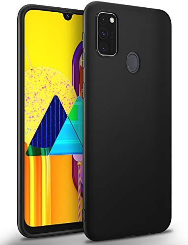 BENNALD Hülle für Samsung Galaxy M21/M30s, Extrem Dünn Handyhülle Weiche TPU Stoßfest Kratzfest Schutzhülle Case, Matt Schwarz