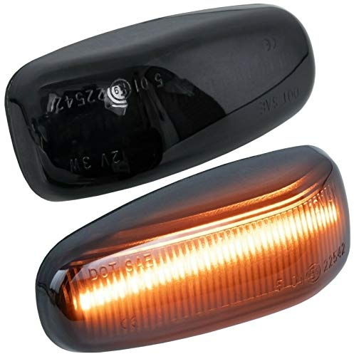LED-Seitenblinker passend für Mercedes W202, S202, W210, S210, A208, C208, R170, Signallicht, Canbus, SMD, Deckenleuchte, rauchfarben
