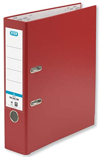 Elba Ordner A4 smart Pro, 8 cm breit, Kunststoff außen, rot, 5 Stück