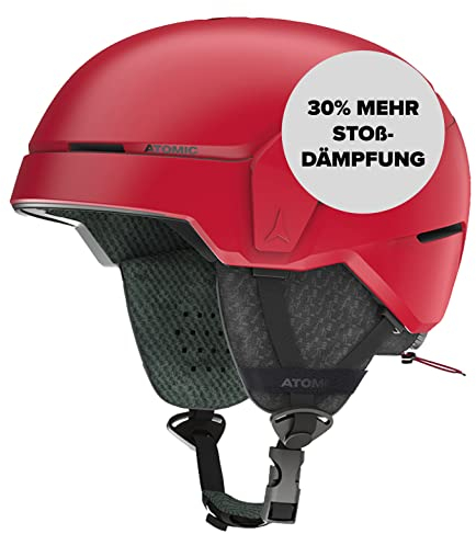 ATOMIC COUNT JR Skihelm für Kinder & Jugendliche - Rot - Größe XS - Mehr Sicherheit bei Aufprällen - 360° Fit System für komfortablen Sitz - Kopfumfang 48-52 cm